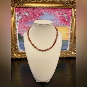 Vintage Goldstone Beaded Necklace